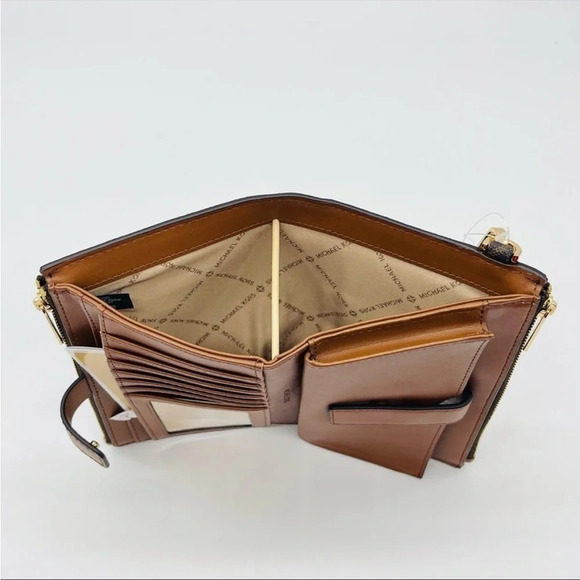 Michael Kors Double Zip Wallet Wristlet Leather - Picture 6 of 11